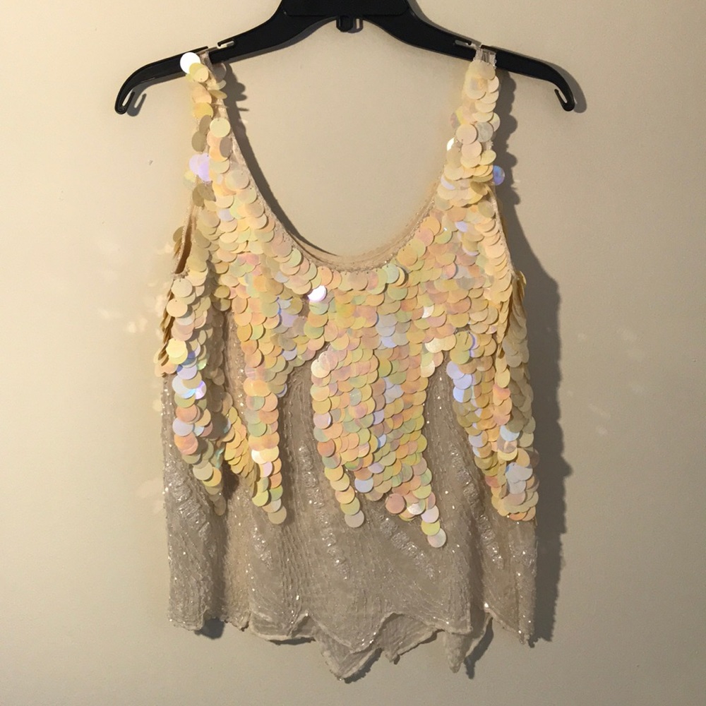 Vintage NEW YORK PARIS ROME sequin top SMALL - Picture 7 of 8